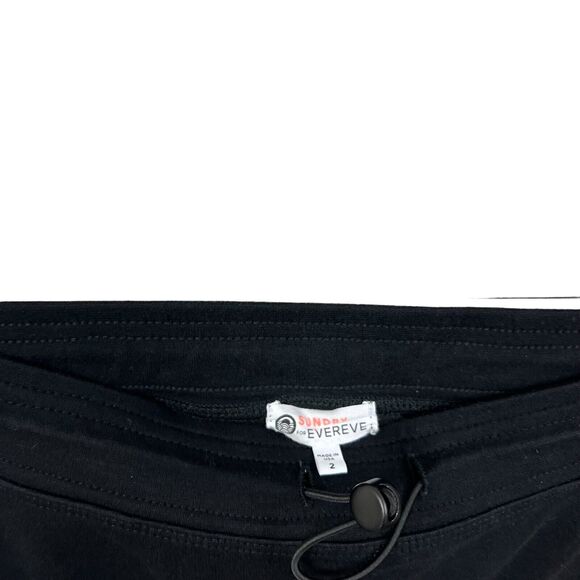 Sundry for Evereve Womens Skirt Stretch Waist Toggle Drawstring Pockets Black 2* - Picture 3 of 5